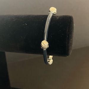 Vineyard Vines Navy Blue Enamel and Silver Knot Bracelet